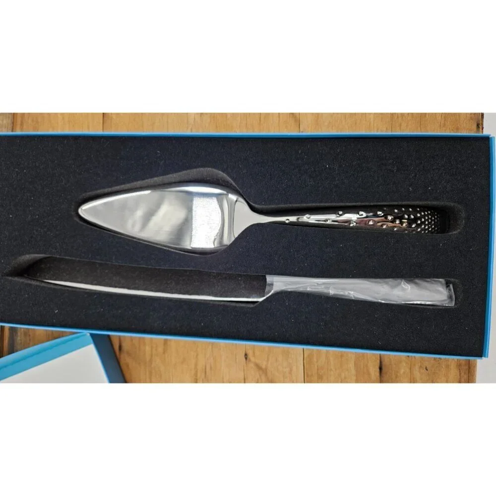 New Nambe Dazzle Cake Knife and Server Set 18/10 Stainless Steel
